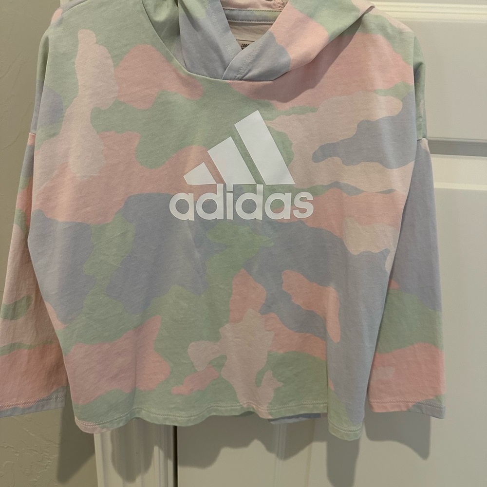 Adidas Kids Pastel Camo Hoodie - Pink, Green, Blue